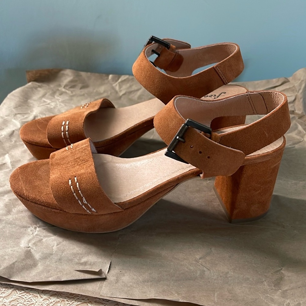 Free People Suede Sandals with mini heel
